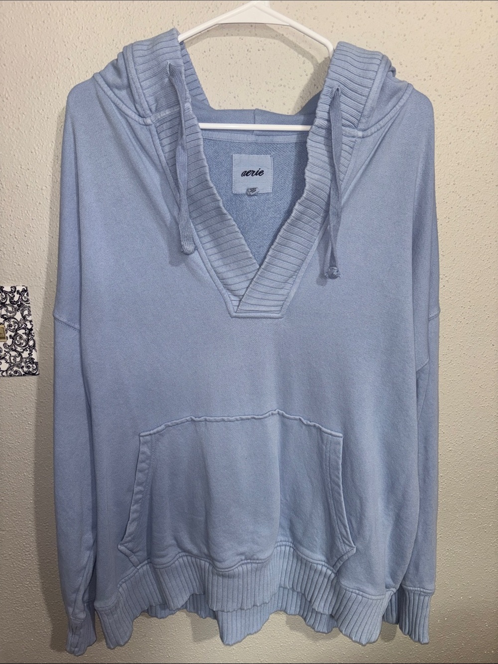 Aerie Down-To-Earth Henley Hoodie (size Large)